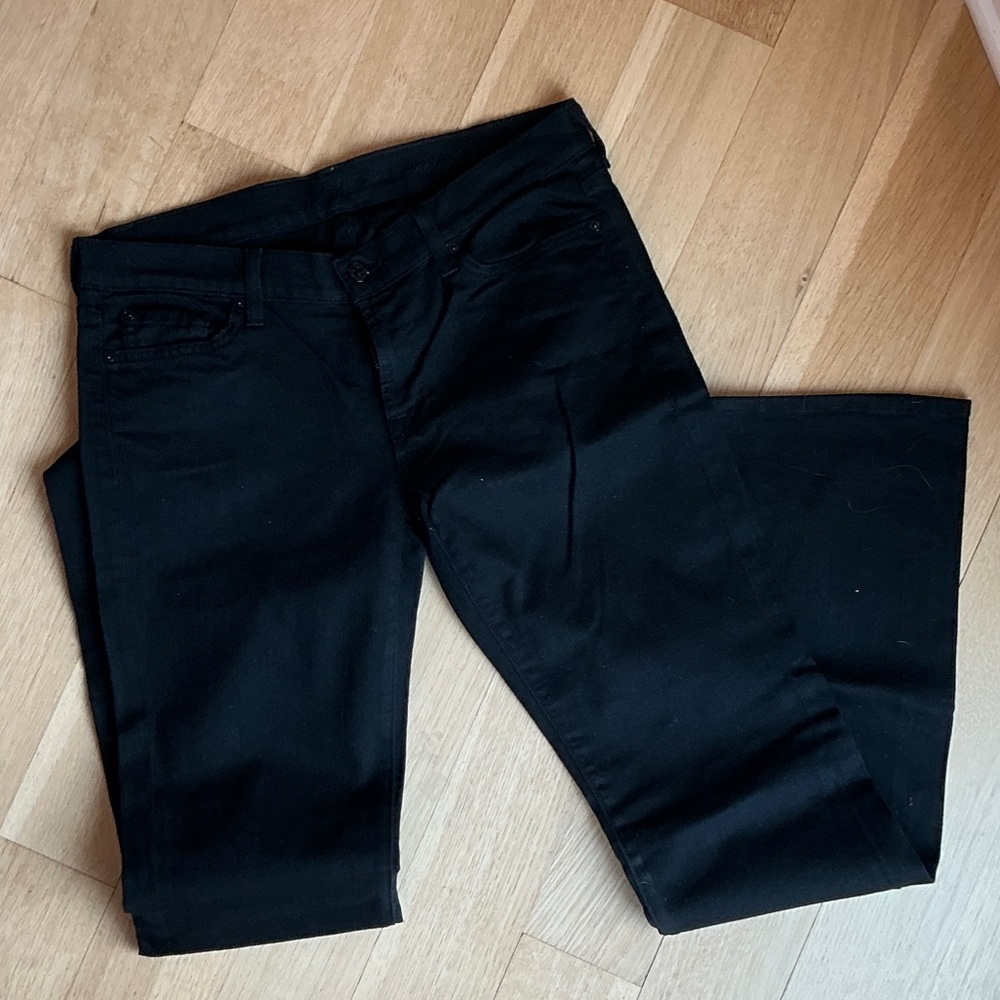 7 For All Mankind Black Boot Cut Jeans